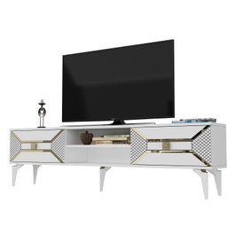 Hanah Home Soporte para TV Yumedi Blanco y Dorado